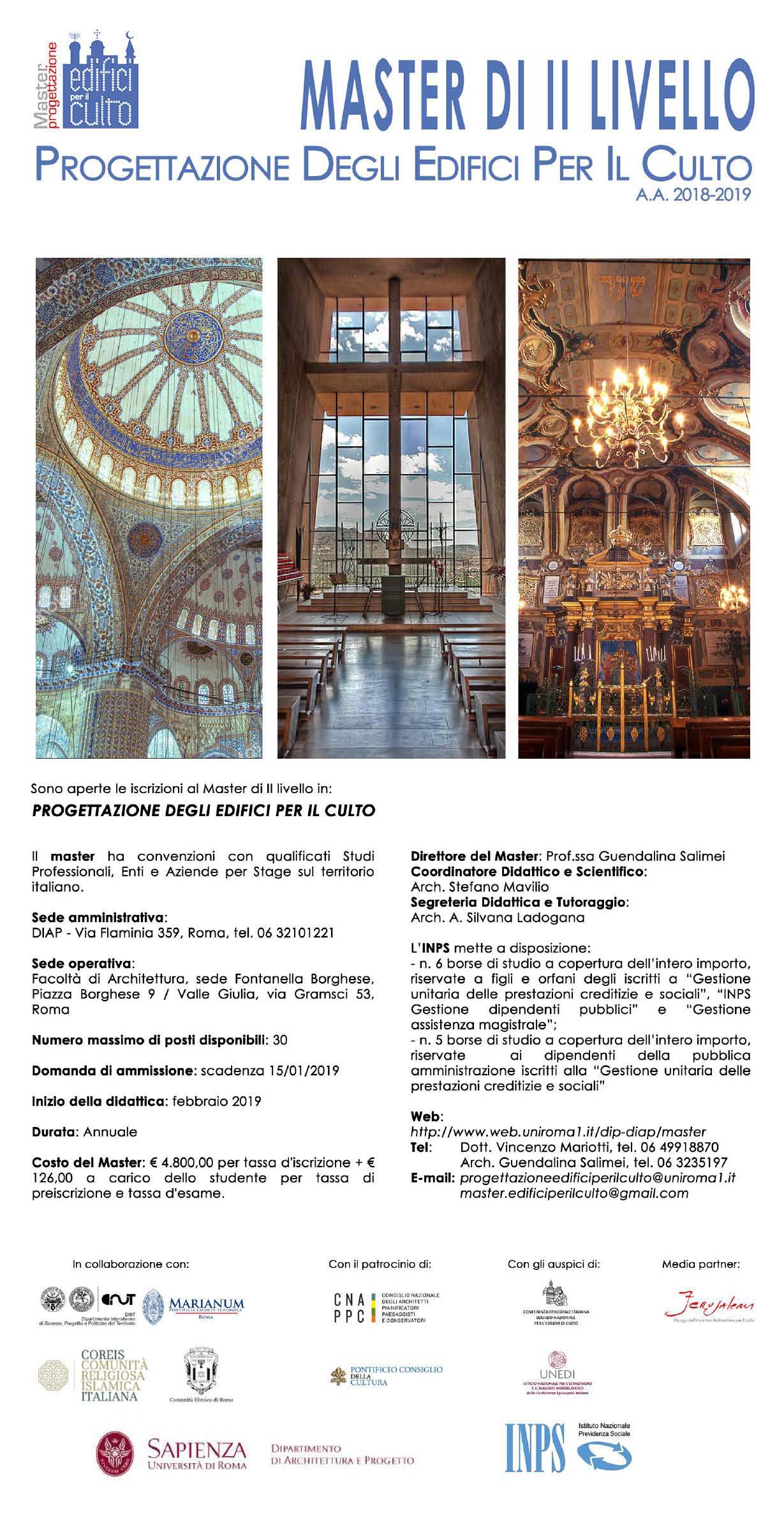 Master in Progettazione degli Edifici per il Culto 2019