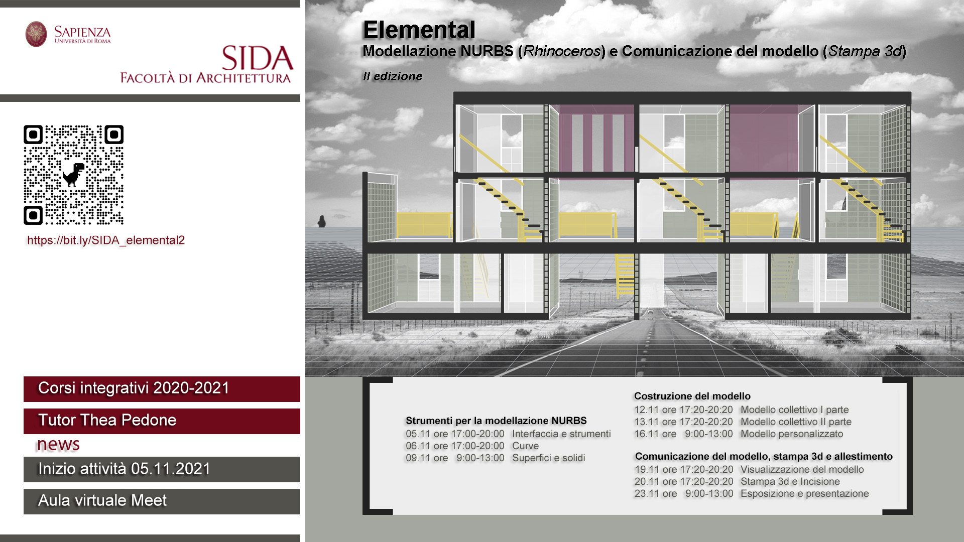 Elemental. Modellazione NURBS e Comunicazione del modello_II edizione