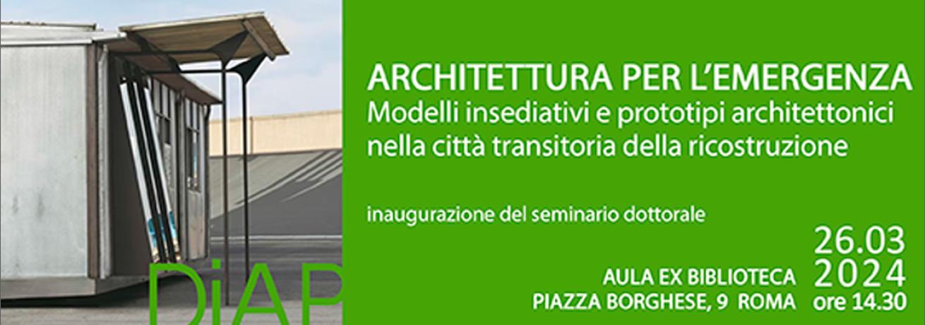 GIORNATA DI STUDI - ARCHITETTURA PER L’EMERGENZA