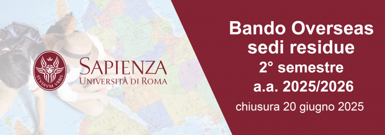 BANDO OVERSEAS 2025-26 II° SEMESTRE SEDI RESIDUE 